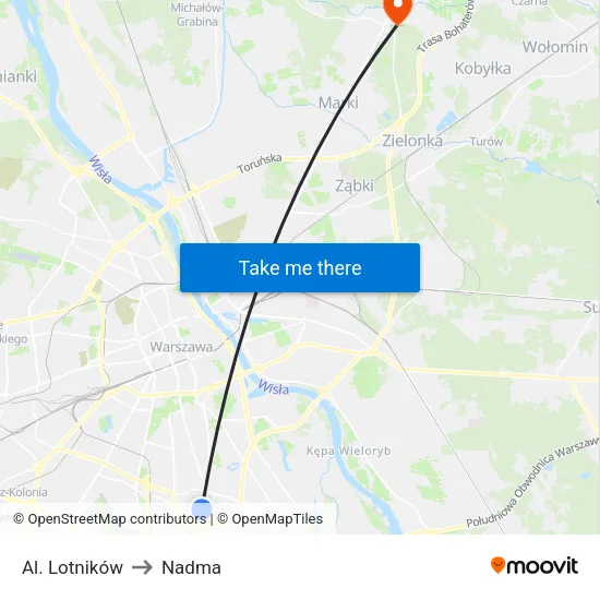 Al. Lotników to Nadma map