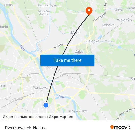 Dworkowa to Nadma map