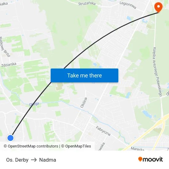 Os. Derby to Nadma map