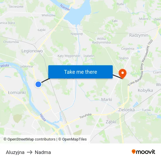 Aluzyjna to Nadma map