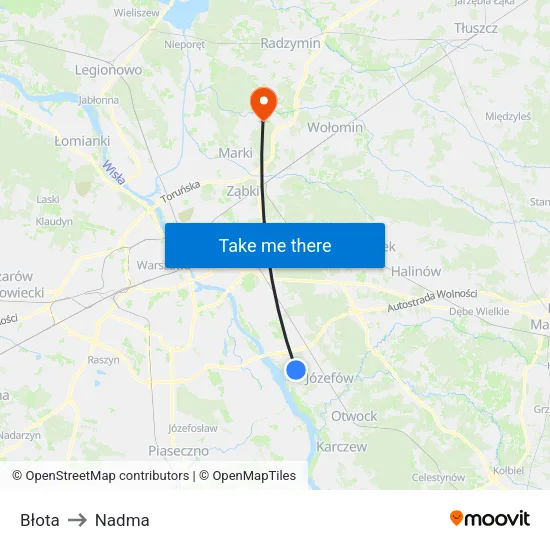 Błota to Nadma map
