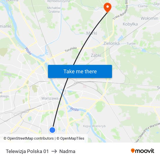 Telewizja Polska 01 to Nadma map