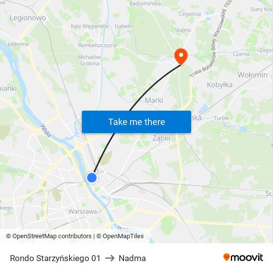 Rondo Starzyńskiego 01 to Nadma map