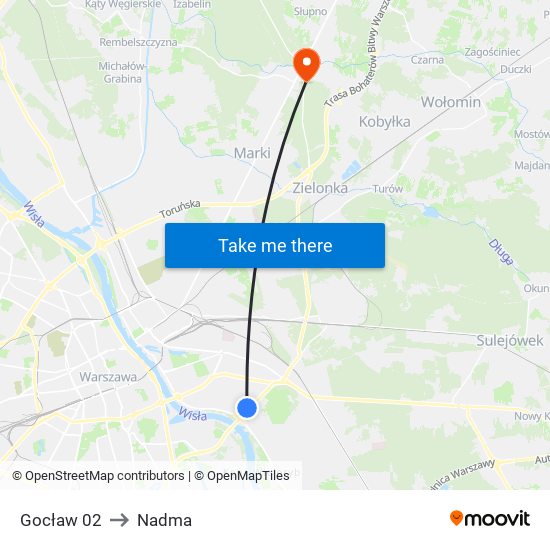 Gocław 02 to Nadma map