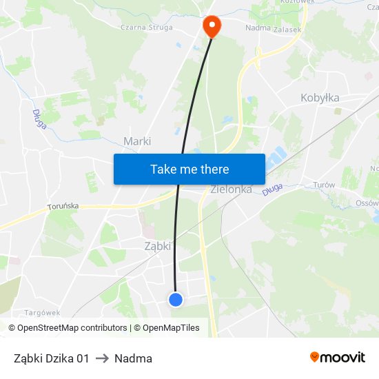 Ząbki Dzika 01 to Nadma map