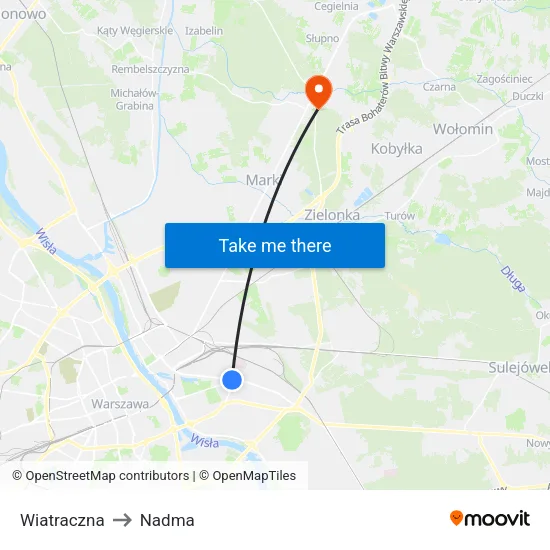 Wiatraczna to Nadma map
