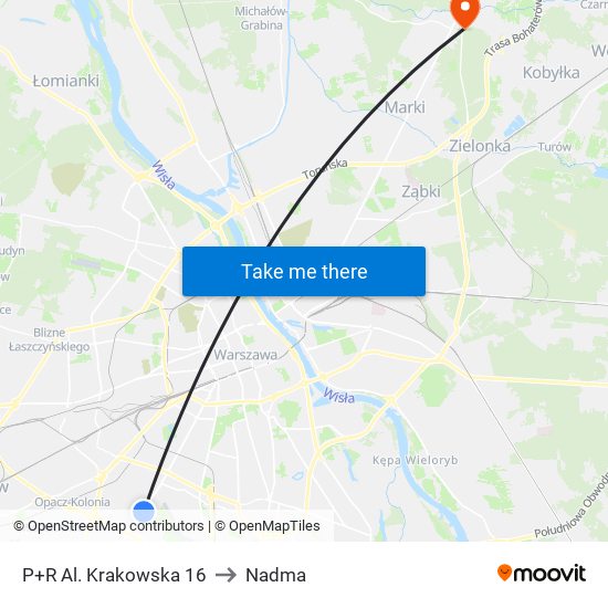 P+R Al. Krakowska to Nadma map