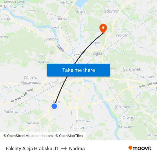 Falenty Aleja Hrabska to Nadma map