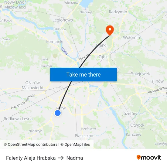 Falenty Aleja Hrabska to Nadma map
