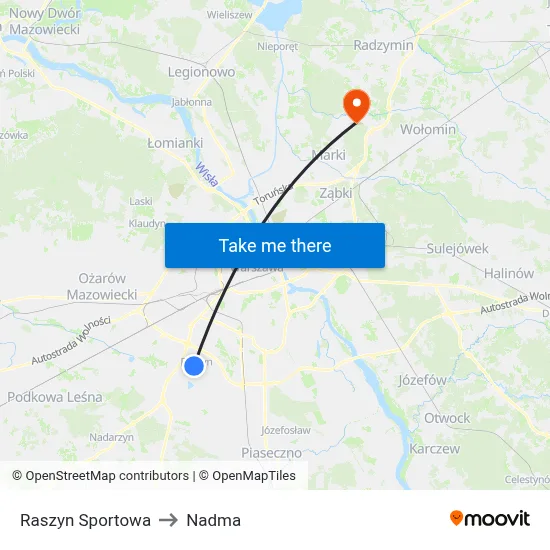 Raszyn Sportowa to Nadma map