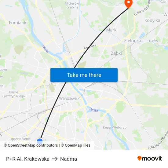 P+R Al. Krakowska to Nadma map