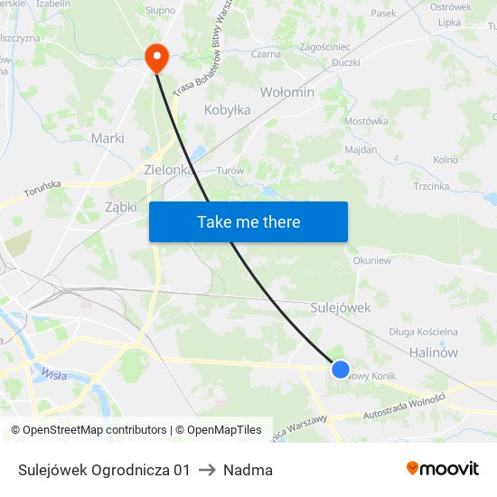 Sulejówek Ogrodnicza 01 to Nadma map
