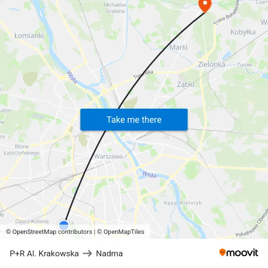 P+R Al. Krakowska to Nadma map