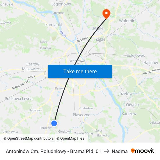 Antoninów Cm. Południowy - Brama Płd. 01 to Nadma map