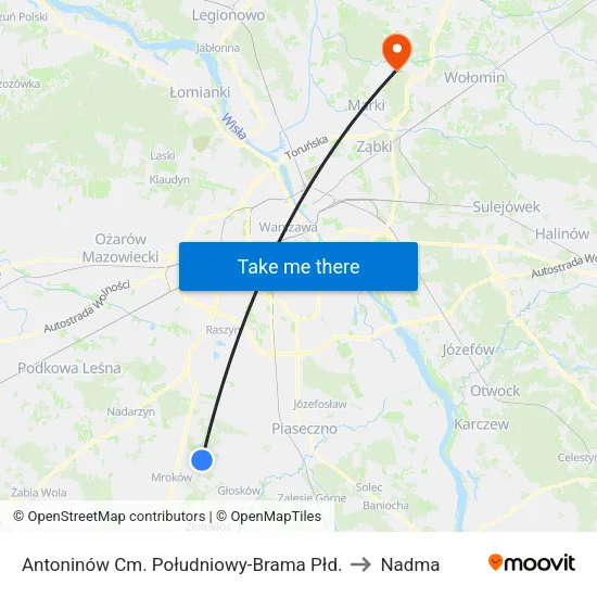 Antoninów Cm. Południowy - Brama Płd. to Nadma map