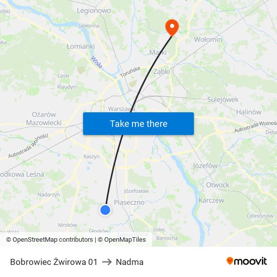 Bobrowiec Żwirowa 01 to Nadma map