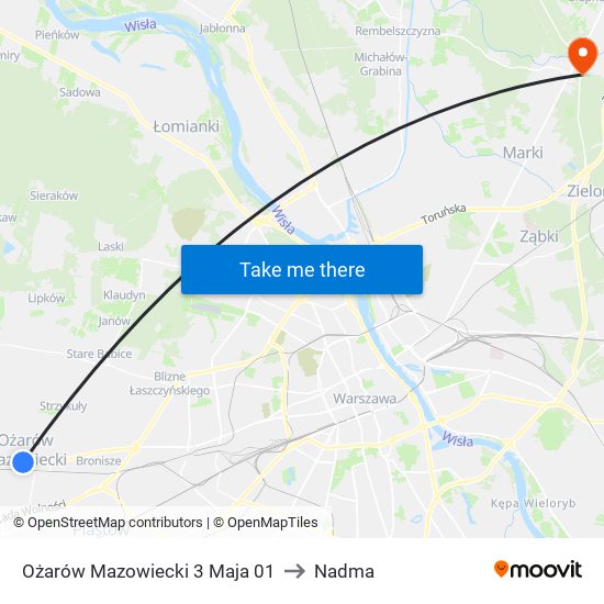 Ożarów Mazowiecki 3 Maja 01 to Nadma map