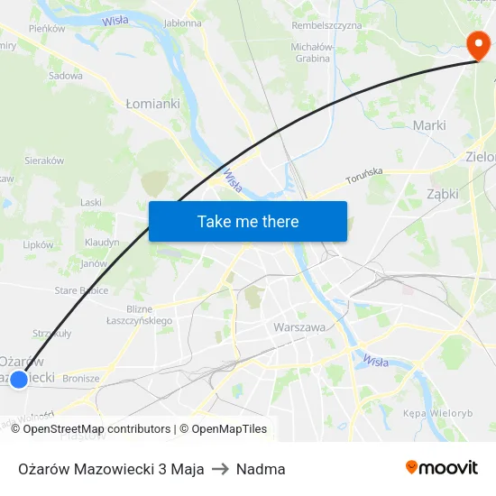 Ożarów Mazowiecki 3 Maja to Nadma map