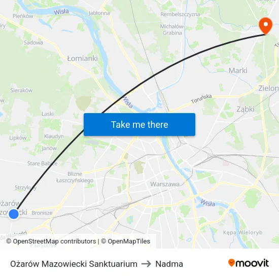 Ożarów Mazowiecki Sanktuarium to Nadma map
