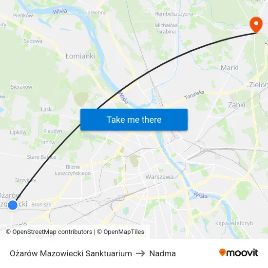 Ożarów Mazowiecki Sanktuarium to Nadma map