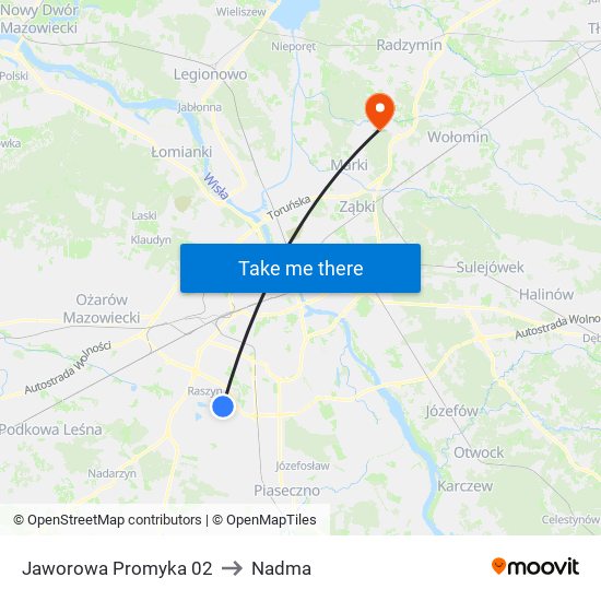 Jaworowa Promyka 02 to Nadma map