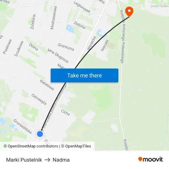 Marki Pustelnik to Nadma map