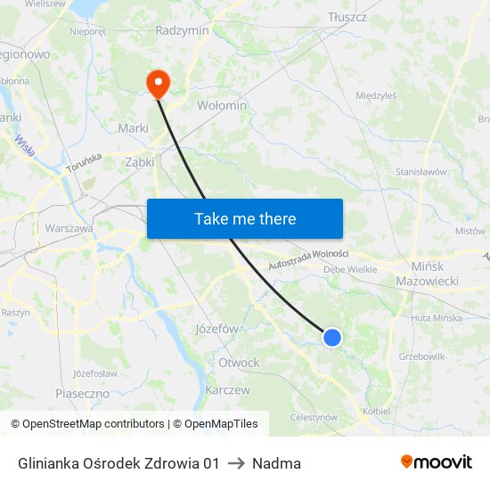 Glinianka Ośrodek Zdrowia 01 to Nadma map