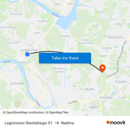 Legionowo Siwińskiego 01 to Nadma map