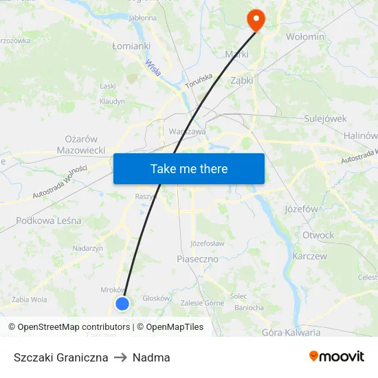 Szczaki Graniczna to Nadma map