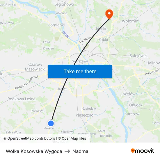 Wólka Kosowska Wygoda to Nadma map