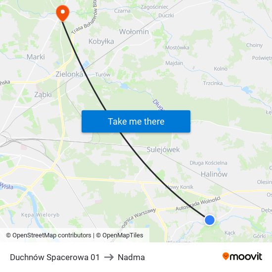 Duchnów Spacerowa to Nadma map