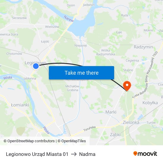 Legionowo Urząd Miasta 01 to Nadma map