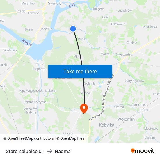 Stare Załubice 01 to Nadma map