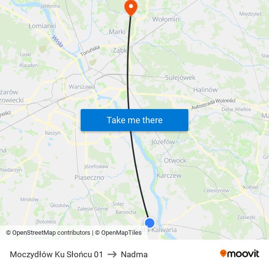 Moczydłów Ku Słońcu 01 to Nadma map