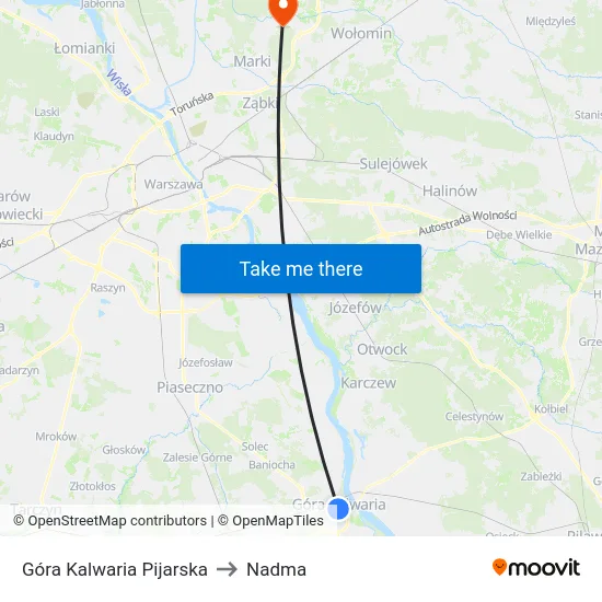 Góra Kalwaria Pijarska to Nadma map