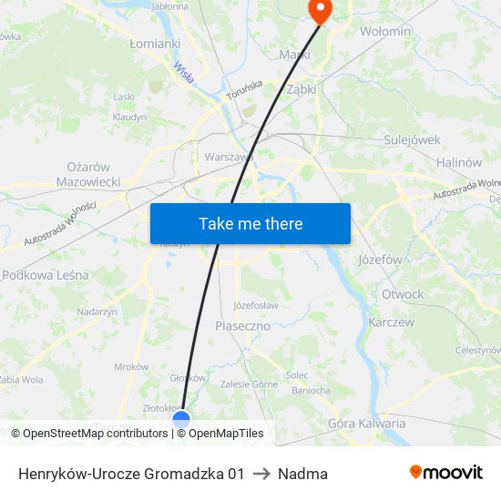 Henryków-Urocze Gromadzka 01 to Nadma map