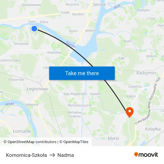 Komornica - Szkoła to Nadma map