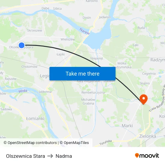 Olszewnica Stara to Nadma map