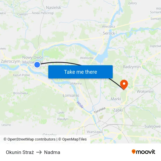 Okunin Straż to Nadma map