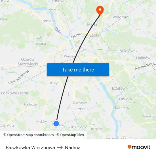 Baszkówka Wierzbowa to Nadma map