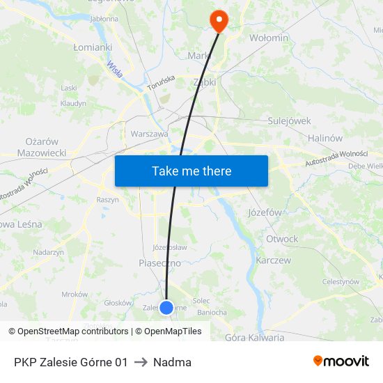 PKP Zalesie Górne 01 to Nadma map