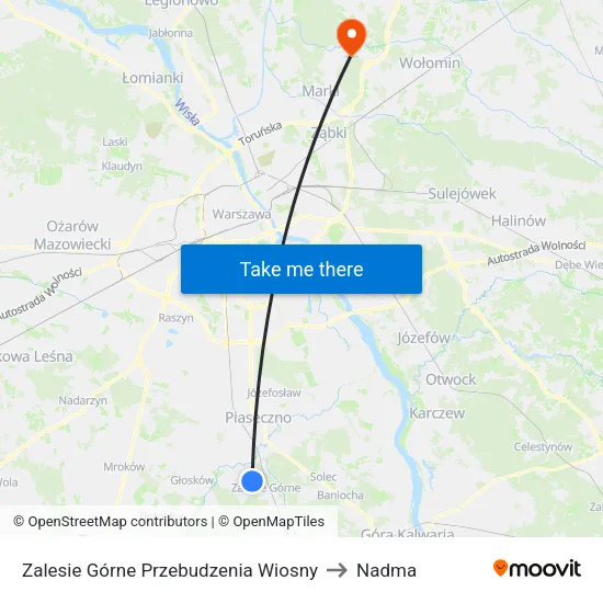Zalesie Górne Przebudzenia Wiosny to Nadma map