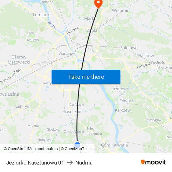 Jeziórko Kasztanowa 01 to Nadma map