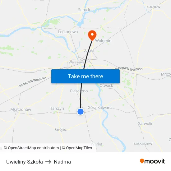 Uwieliny - Szkoła to Nadma map