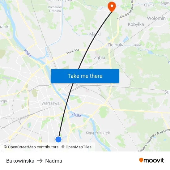 Bukowińska to Nadma map