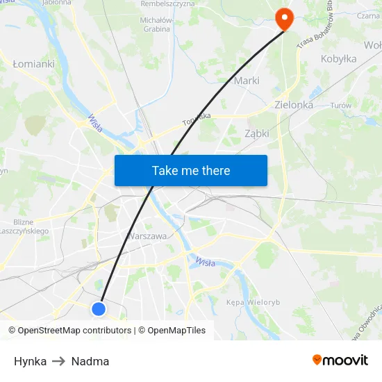 Hynka to Nadma map