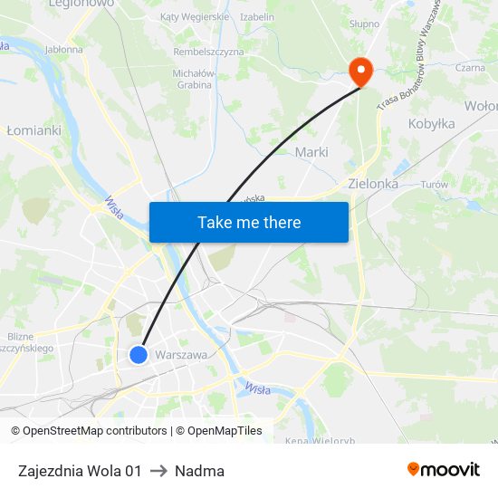 Zajezdnia Wola 01 to Nadma map