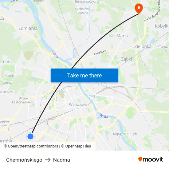 Chełmońskiego to Nadma map