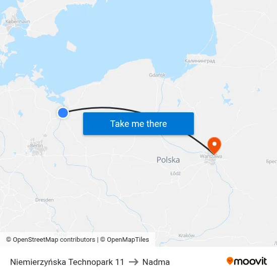 Niemierzyńska Technopark 11 to Nadma map
