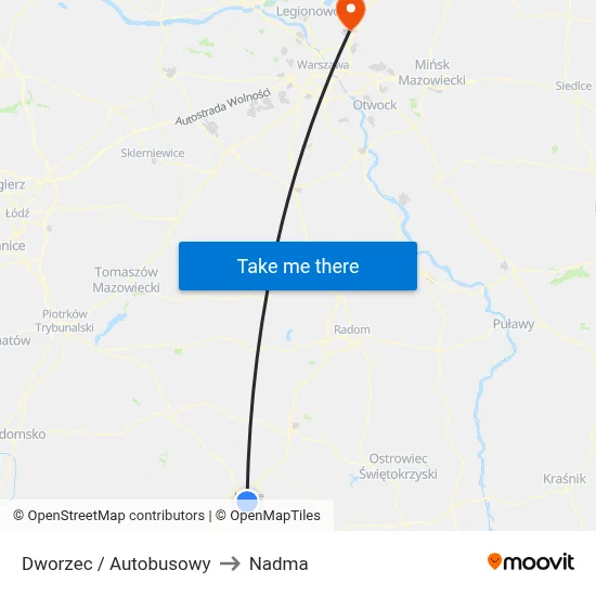 Dworzec / Autobusowy to Nadma map